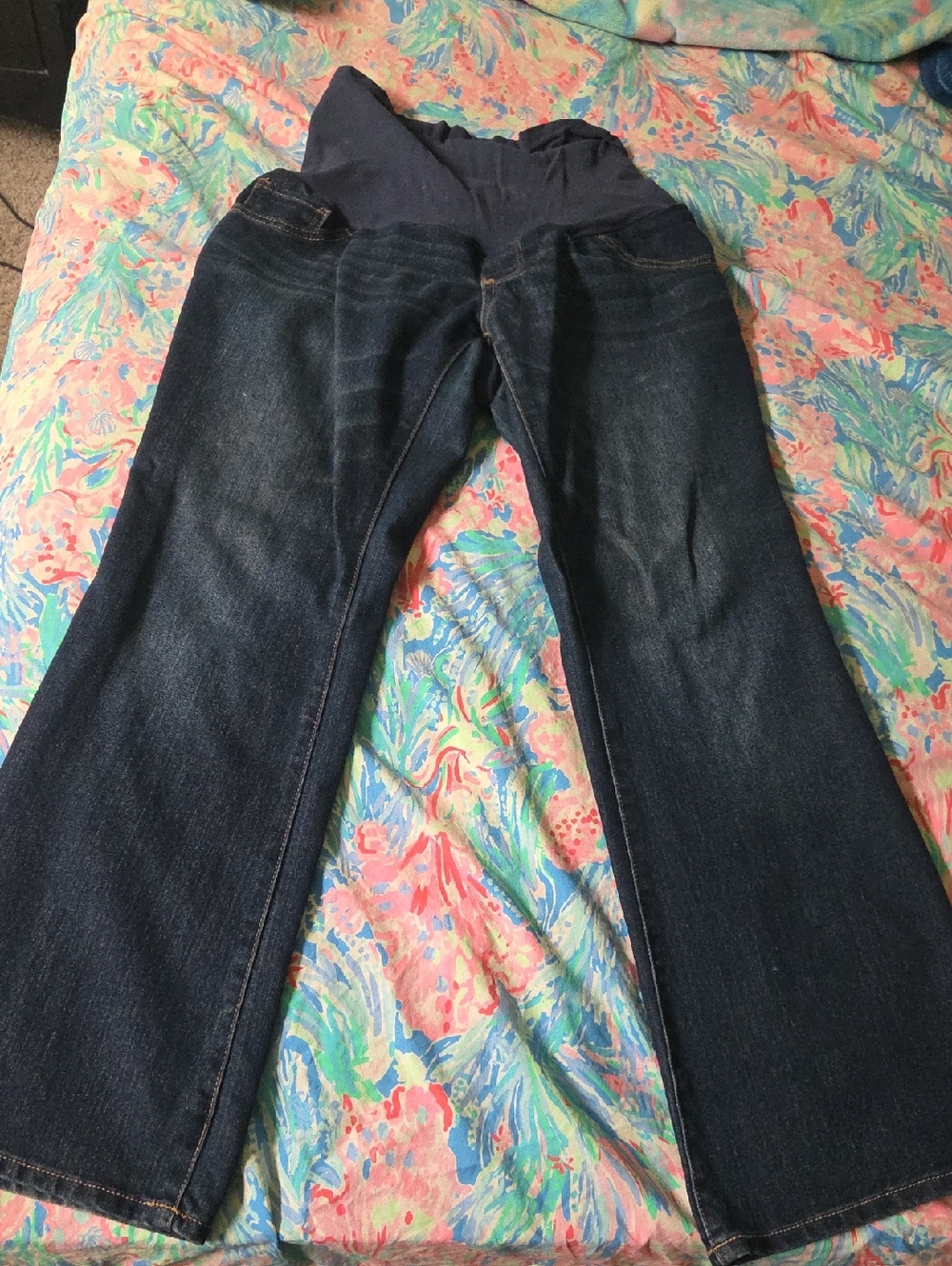 Oh Baby by Motherhood Dark Blue Denim Maternity Flare Jeans